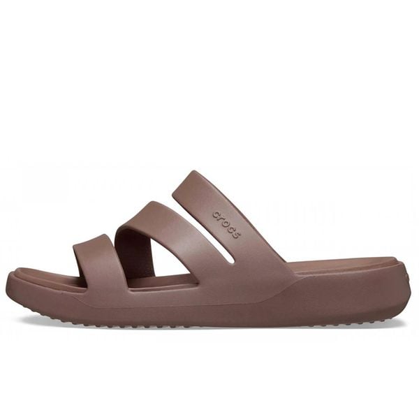 Crocs Sandały Getaway Strappy W Damskie. Brązowe klapki Crocs, bez wzorów, z materiału, bez obcasa, bez zapięcia. Za 281.99 zł.