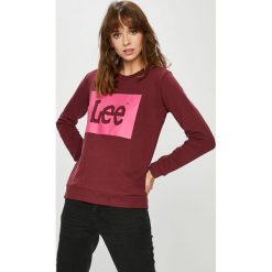 Lee - Bluza. Brązowe bluzy Lee, l, bez wzorów, z bawełny, bez kaptura. W wyprzedaży za 119.90 zł.