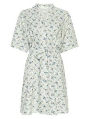 MOSS COPENHAGEN Sukienka w kolorze kremowym rozmiar: XS. Brązowe sukienki Moss Copenhagen, na co dzień, xs, bez wzorów, z tkaniny, bez kołnierzyka, bez ramiączek, mini, proste. Za 279.95 zł.