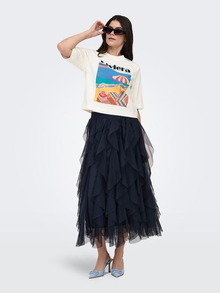 ONLY Koszulka w kolorze białym rozmiar: XL. Białe bluzki Only, xl, bez wzorów, z bawełny, bez kołnierzyka, bez ramiączek. Za 72.95 zł.