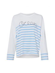 Marc Cain Bluza Kobiety Bawełna biały, 44. Białe bluzy Marc Cain, bez wzorów, z bawełny, bez kaptura. Za 849.95 zł.