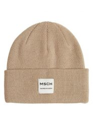 MOSS COPENHAGEN Czapka beanie "Mojo" w kolorze beżowym rozmiar: onesize. Brązowe czapki Moss Copenhagen, bez wzorów, ze skóry. Za 105.63 zł.