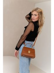 Lia Biassoni Skórzana torebka w kolorze jasnobrązowym - 23 x 16 x 12 cm rozmiar: onesize. Brązowe torby na ramię Lia Biassoni, bez wzorów, z materiału, przez ramię, bez dodatków. Za 260.99 zł.