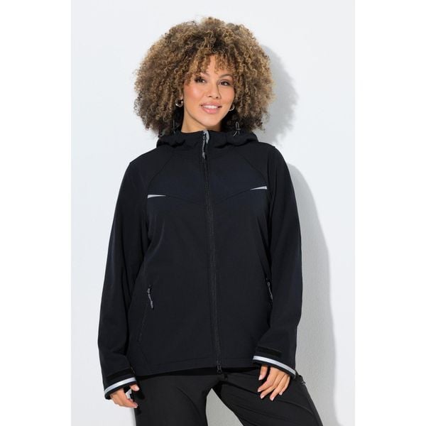 Damskie Kurtka funkcyjna softshell hydrofobowa kaptur. Czarne kurtki sportowe Ulla Popken, plus size, bez wzorów, z elastanu, bez kaptura. Za 479.99 zł.