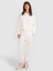 4F Spodnie dresowe joggery z modalem damskie - białe M. Białe spodnie dresowe 4f, l, bez wzorów, z dresówki. Za 189.99 zł.