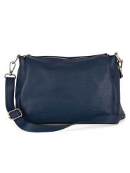 Mia Tomazzi Skórzana torebka "Melfi" w kolorze granatowym - 26 x 19 x 9 cm rozmiar: onesize. Niebieskie torby na ramię Mia Tomazzi, bez wzorów, z materiału, na ramię, bez dodatków. Za 232.68 zł.