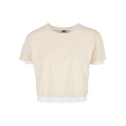 Koszulka damska Urban Classics doublé. Białe bluzki Urban Classics, l, bez wzorów, bez kołnierzyka, bez ramiączek. Za 102.00 zł.