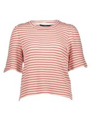 Vero Moda Bluzka w kolorze beżowym rozmiar: XL. Brązowe bluzki Vero Moda, xl, bez wzorów, prążkowane, bez kołnierzyka, bez ramiączek. Za 86.95 zł.