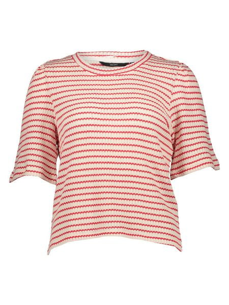 Vero Moda Bluzka w kolorze beżowym rozmiar: S. Brązowe bluzki Vero Moda, s, bez wzorów, prążkowane, bez kołnierzyka, bez ramiączek. Za 72.95 zł.