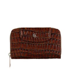 Damski portfel skórzany Canaletto – brązowy croco z RFID | Elegancja i bezpieczeństwo PD1445s299 RFID. Brązowe portfele bez wzorów, ze skóry. Za 153.43 zł.