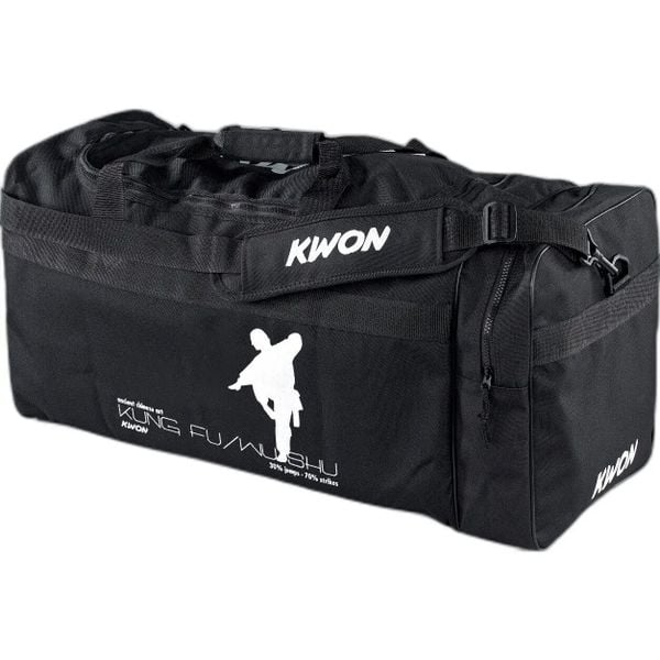 Torba sportowa Kung Fu Kwon. Czarne torby na ramię KWON, bez wzorów, z nylonu, militarne, na ramię, duże, bez dodatków. Za 151.00 zł.