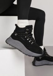 Czarne Sportowe Sneakersy Śniegowce Vices na Grubej Podeszwie Nellsana. Czarne obuwie sportowe Born2be, z jeansu. Za 119.99 zł.