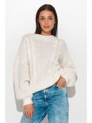Numinou Sweter w kolorze kremowym rozmiar: onesize. Brązowe swetry Numinou, bez wzorów, z wełny, bez ramiączek. Za 96.60 zł.