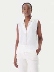 Rinascimento Bluzka CFC0127446003 Biały Regular Fit. Białe bluzki Rinascimento, m, bez wzorów, z syntetyku, bez kołnierzyka, bez ramiączek. Za 279.99 zł.