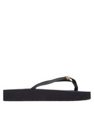 Tommy Hilfiger Japonki Elevated Chic Beach Sandal FW0FW08523 Granatowy. Niebieskie klapki TOMMY HILFIGER, bez wzorów, ze skóry, bez obcasa. Za 119.99 zł.