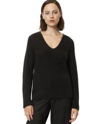 Marc O'Polo Sweter 308 6059 60097 Czarny Regular Fit. Czarne swetry Marc O'Polo, s, bez wzorów, z bawełny, bez ramiączek. Za 139.99 zł.