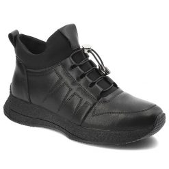 Czarne Wygodne Botki Artiker Obuwie Damskie Zapinane Na Suwak. Czarne botki Artiker, bez wzorów, ze skóry, bez obcasa, bez zapięcia. Za 212.99 zł.