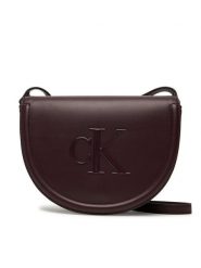 Calvin Klein Torebka Bold Ck Saddle Crossbody LV04F3221G Bordowy. Czerwone listonoszki Calvin Klein, bez wzorów, ze skóry, bez dodatków. Za 429.99 zł.