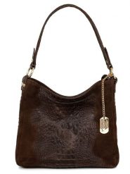 Anna Morellini Skórzana torebka "Linda" w kolorze ciemnobrązowym - 29 x 24 x 8 cm rozmiar: onesize. Brązowe torby na ramię Anna Morellini, bez wzorów, z materiału, na ramię, bez dodatków. Za 208.99 zł.