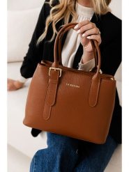 Lia Biassoni Skórzana torebka w kolorze jasnobrązowym - 33 x 25 x 11 cm rozmiar: onesize. Brązowe torby na ramię Lia Biassoni, bez wzorów, z materiału, przez ramię, bez dodatków. Za 304.99 zł.