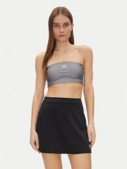 Adidas Top 3-Stripes JD3385 Szary Slim Fit. Szare topy Adidas, xl, bez wzorów, z syntetyku, bez kołnierzyka, bez ramiączek. Za 79.99 zł.