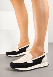 Czarne Skórzane Półbuty Mokasyny Aroti. Czarne mokasyny Born2be, bez wzorów, z jeansu, bez obcasa. Za 209.99 zł.
