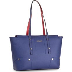 Torebka MONNARI - BAG0870-013 Navy With Red. Niebieskie shopper Monnari, bez wzorów, ze skóry ekologicznej, bez dodatków. W wyprzedaży za 99.00 zł.