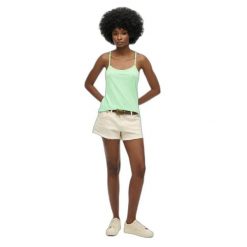 Damski tank top Superdry Studios Strappy. Zielone topy Superdry, bez wzorów, z bawełny, bez kołnierzyka, bez ramiączek. Za 106.10 zł.