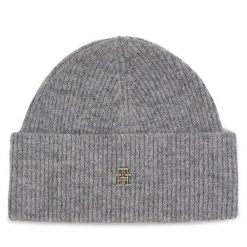 Czapka Tommy Hilfiger. Szare czapki TOMMY HILFIGER, bez wzorów. Za 349.99 zł.