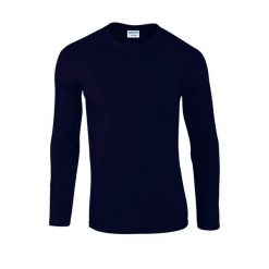 Koszulka Z Długim Rękawem Dla Dorosłych Unisex Soft Touch. Niebieskie bluzki GILDAN, l, bez wzorów, sportowe, bez kołnierzyka, bez ramiączek. Za 49.99 zł.