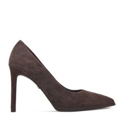 Szpilki GINO ROSSI. Brązowe szpilki Gino Rossi, bez wzorów, bez obcasa, na szpilce, bez zapięcia. Za 349.99 zł.