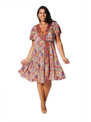 Aller Simplement Sukienka ze wzorem rozmiar: 42/44. Sukienki Aller Simplement, na co dzień, bez wzorów, bez kołnierzyka, bez ramiączek, mini, kopertowe. Za 65.99 zł.