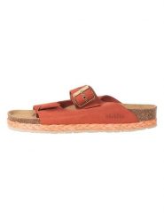 BACKSUN Skórzane klapki "Bali" w kolorze pomarańczowym rozmiar: 40. Pomarańczowe klapki Backsun, bez wzorów, ze skóry, z otwartym noskiem, bez obcasa. Za 189.95 zł.