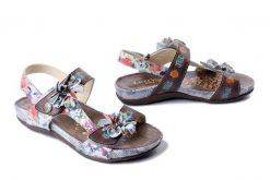 LAURA VITA 0006933 Liloo 06 gris, sandały damskie. Sandały Laura Vita, bez wzorów, ze skóry, bez obcasa, bez zapięcia. Za 344.90 zł.