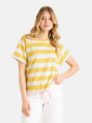 LIEBLINGSSTÜCK Koszulka w kolorze biało-żółtym rozmiar: XXL. Białe bluzki LIEBLINGSSTÜCK, xxl, bez wzorów, bez kołnierzyka, bez ramiączek. Za 229.95 zł.