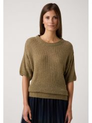 More & More Sweter w kolorze khaki rozmiar: 46. Brązowe swetry More & More, bez wzorów, ze splotem, bez ramiączek. Za 180.06 zł.
