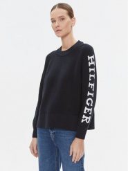 Tommy Hilfiger Sweter WW0WW39002 Granatowy Regular Fit. Niebieskie swetry TOMMY HILFIGER, s, bez wzorów, z bawełny, bez ramiączek. Za 409.99 zł.