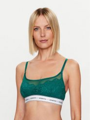 Guess Biustonosz top Belle O2BC07 KBBT0 Zielony. Zielone biustonosze Guess, z aplikacjami, z syntetyku. Za 49.99 zł.