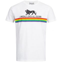 T-shirt o klasycznym kroju Lonsdale Nelson. Białe t-shirty Lonsdale, bez wzorów, z bawełny, bez kołnierzyka, bez ramiączek. Za 134.50 zł.