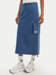 Reebok Spódnica midi Naida RK25487CCW Niebieski Regular Fit. Niebieskie spódnice Reebok, s, bez wzorów, z bawełny, midi. Za 299.99 zł.