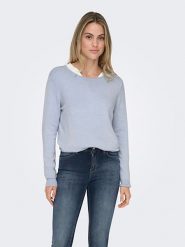 ONLY Sweter w kolorze błękitnym rozmiar: S. Niebieskie swetry Only, s, bez wzorów, ze splotem, bez ramiączek. Za 87.81 zł.