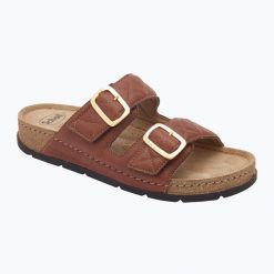 Klapki damskie Scholl Bora 2 Straps Med. Brązowe klapki Scholl, bez wzorów, bez obcasa. Za 339.99 zł.