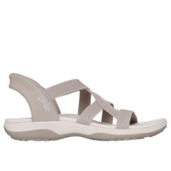 Sandały damskie Skechers Reggae Slim Stretch Flex. Brązowe sandały Skechers, bez wzorów, bez obcasa, bez zapięcia. Za 356.00 zł.