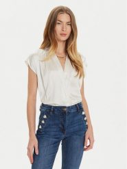 Motivi Bluzka 2733W000636N Biały Regular Fit. Białe bluzki Motivi, bez wzorów, z syntetyku, bez kołnierzyka, bez ramiączek. Za 149.99 zł.