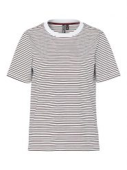 Pieces Koszulka "Pcria" w kolorze biało-bordowym rozmiar: M. Białe bluzki Pieces, m, bez wzorów, z bawełny, bez kołnierzyka, bez ramiączek. Za 62.03 zł.