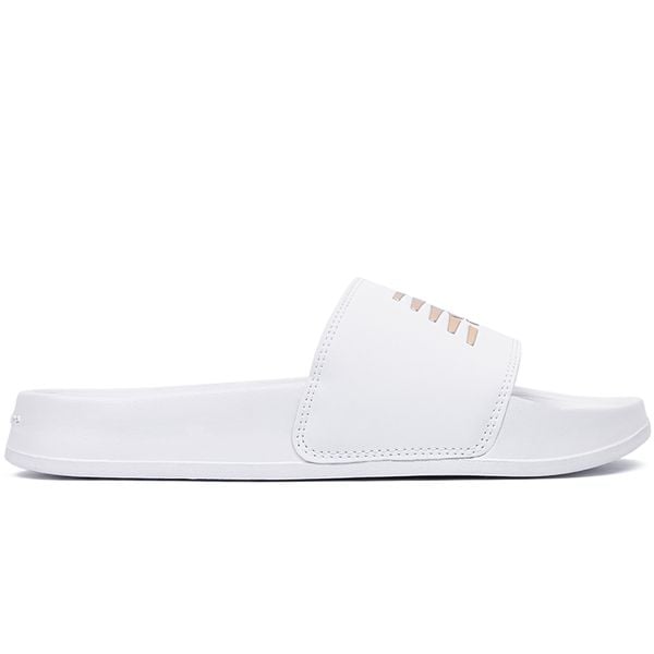 Klapki damskie New Balance SWM200J3 – białe. Białe klapki New Balance, bez wzorów, bez obcasa. Za 99.99 zł.