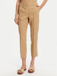 Marella Spodnie materiałowe Arles 2513131065 Beżowy Slim Fit. Brązowe spodnie materiałowe Marella, bez wzorów, ze lnu. Za 529.99 zł.