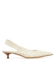 AGL Sandały Lenor Studs D167022PCKS057G447 Écru. Sandały AGL, bez wzorów, ze skóry, bez obcasa, na szpilce, bez zapięcia. Za 969.99 zł.
