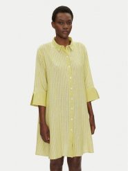Iconique Sukienka koszulowa IC25-026 Zielony Relaxed Fit. Zielone sukienki Iconique, s, bez wzorów, z bawełny, bez kołnierzyka, bez ramiączek, koszulowe. Za 249.99 zł.