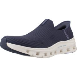 Kapcie SKECHERS GLIDE STEP PRO SLIP-INS Niebieski. Niebieskie obuwie domowe Skechers, bez wzorów, z tkaniny, bez zapięcia. Za 359.99 zł.